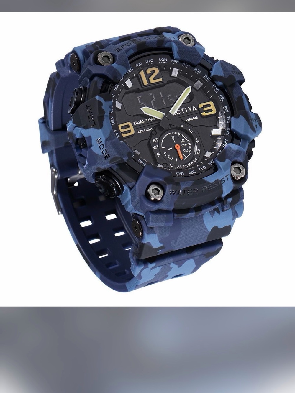 Invicta Blue Camouflage Dual Time Men's Watch
